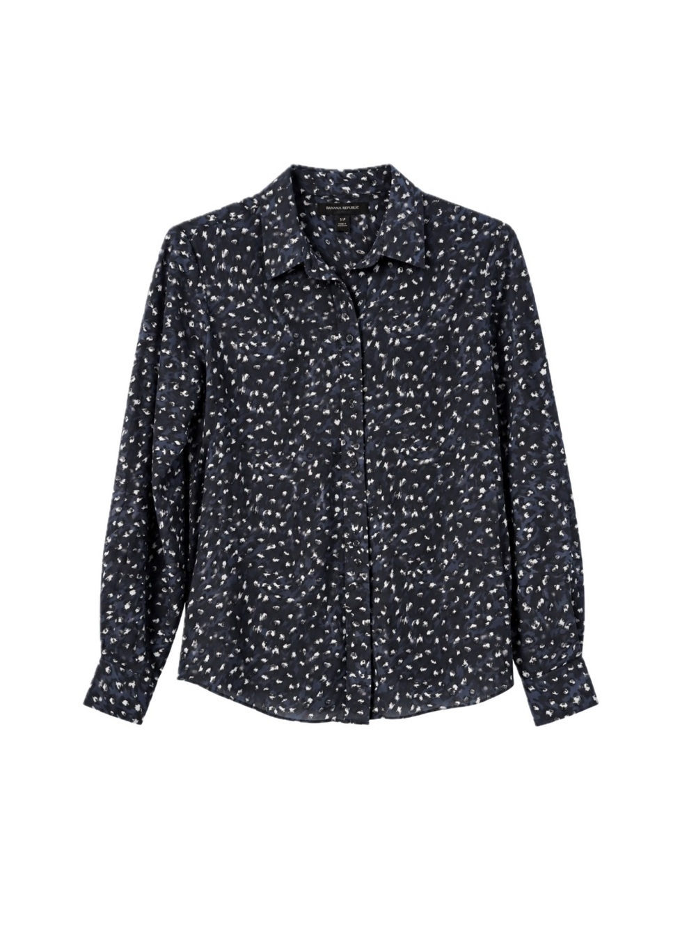Banana Republic Dillon Shirt - Navy Abstract Print, Size S
